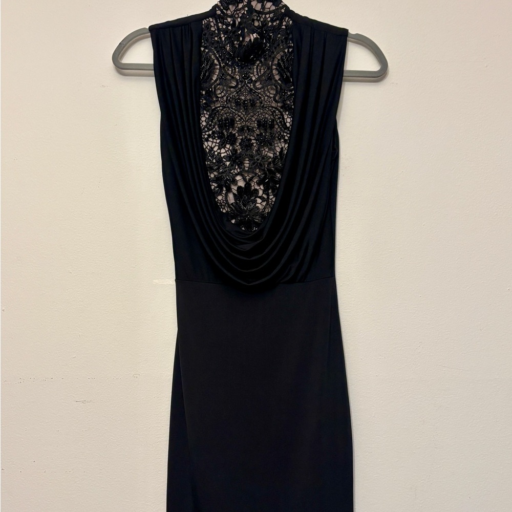 Arden B Black Sheath Cowl Neck Dress